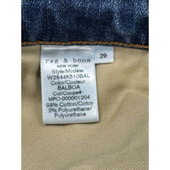 Rag & Bone Dark Wash Low-Rise Slim Boyfriend Blue Denim Jeans 29 Hippie Retro - Picture 6 of 8